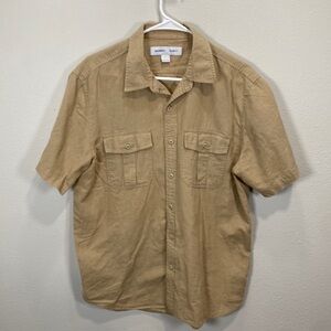 Old Navy Relaxed Fit linen blend button up‎ tan